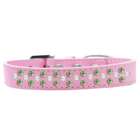 UNCONDITIONAL LOVE Sprinkles Pearl & Lime Green Crystals Dog CollarLight Pink Size 14 UN812436